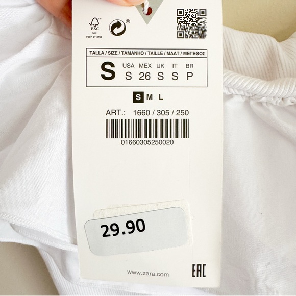 Zara White Ruffled Bodysuit Size Small - Picture 6 of 9